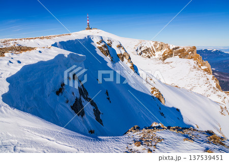 Bucegi, Romania. Costila, winter landscape in Carpathian Mountains. 137539451
