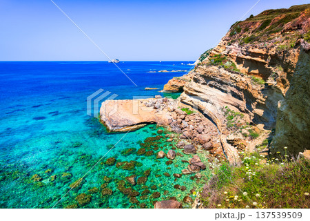 Kefalonia, Greece. Paralia Amandakis, beautiful Ionian Islands. Kefalonia, Greece. Paralia Amandakis, beautiful Ionian Islands. 137539509