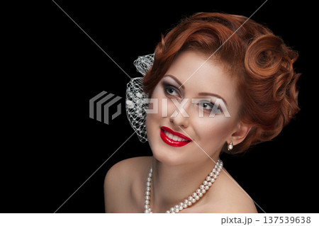 Retro redhead lady 137539638