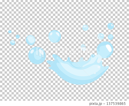 水凝膠氣泡和飛濺形狀。透明液體氣泡圖示。 137539865