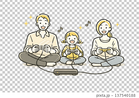 描繪家庭日常生活場景的插畫素材 137540188