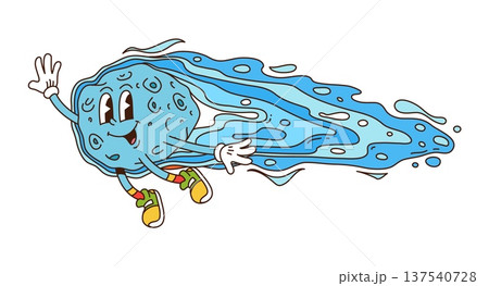 Space flying comet cartoon groovy cute character. Astronomy science comic personage, space galaxy exploration retro groovy vector character. Cosmos flying ice comet or asteroid isolated funny mascot Space flying comet cartoon groovy cute character. Astronomy science comic personage, space galaxy exploration retro groovy vector character. Cosmos flying ice comet or asteroid isolated funny mascot 137540728