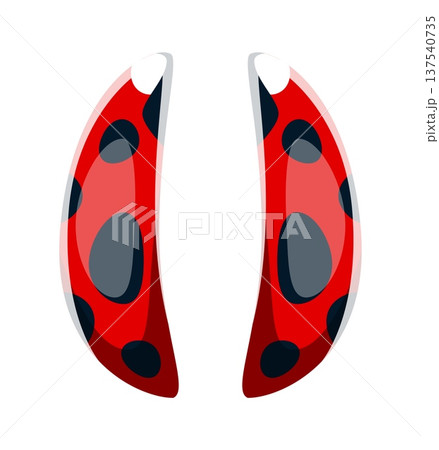 Ladybug insect font punctuation parentheses. Red insect alphabet type special symbol, garden ladybird font vector sign. Spring lady bug typeface element or cute ladybug beetle punctuation mark 137540735