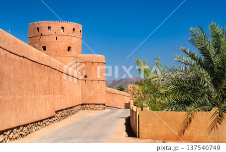 Rustaq Fort mud walls in Oman Rustaq Fort mud walls in Oman 137540749