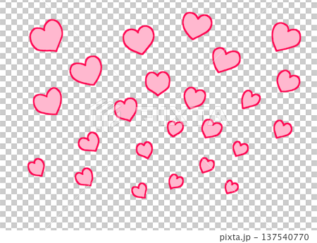 Pop pink hearts scattered radially Pop pink hearts scattered radially 137540770