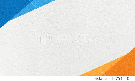 White paper texture background with orange, blue geometric corners gradient layers, copy space for banner presentation White paper texture background with orange, blue geometric corners gradient layers, copy space for banner presentation 137541106