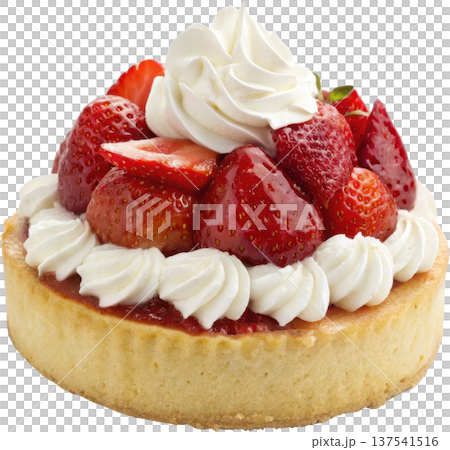 Delectable strawberry shortcake with whipped cream Delectable strawberry shortcake with whipped cream 137541516