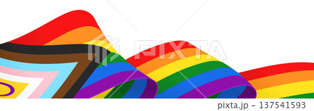 LGBTQIA flag border, inclusive progress pride background 137541593