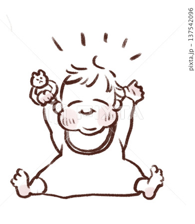喜んでいる赤ちゃんのイラスト 137542096