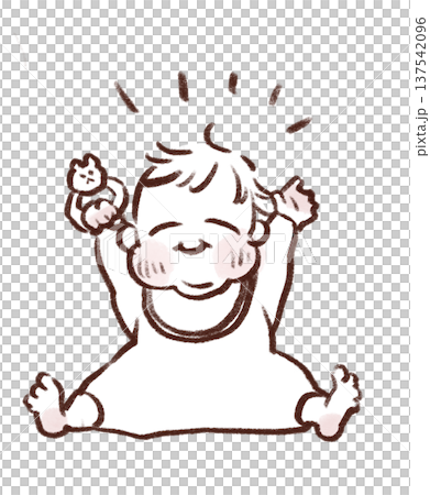 喜んでいる赤ちゃんのイラスト 137542096