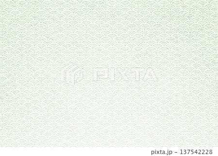 キラキラ輝く繊細な淡い抹茶色の模様に白い青海波柄を重ねた背景画像12 137542228