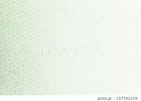 キラキラ輝く繊細な淡い抹茶色の模様に白い青海波柄を重ねた背景画像13 137542229