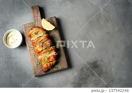 Crispy Golden Breaded Chicken Breast 137542248