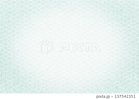 キラキラ輝く繊細な淡い若竹色の模様に白い青海波柄を重ねた背景画像15 137542351