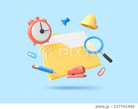 3D document icons. Administration and accounting. Render folder or office service for paper doc. Database file elements. Management audit magnifier. Stationery and bell. Vector concept 3D document icons. Administration and accounting. Render folder or office service for paper doc. Database file elements. Management audit magnifier. Stationery and bell. Vector concept 137542488