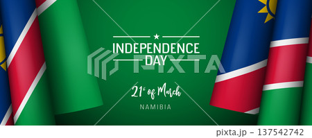 Namibia independence day vector banner, greeting card. Namibia independence day vector banner, greeting card. 137542742