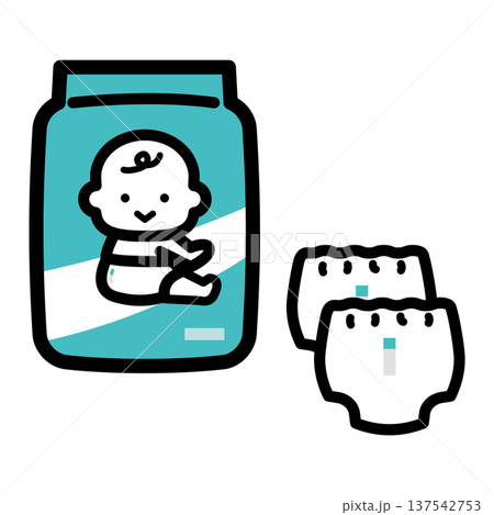 赤ちゃんのおむつのイメージイラスト 赤ちゃんのおむつのイメージイラスト 137542753
