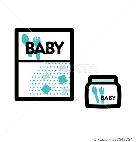 赤ちゃんの離乳食のイメージイラスト 137542754