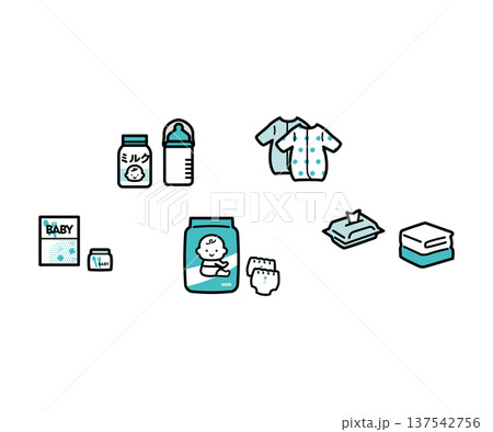 赤ちゃん用品のイメージイラスト 137542756