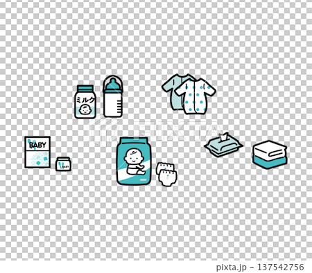赤ちゃん用品のイメージイラスト 137542756