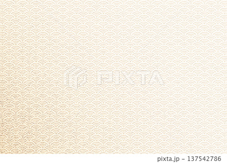 キラキラ輝く繊細な淡い茶色の模様に薄黄色の青海波柄を重ねた背景画像8 137542786