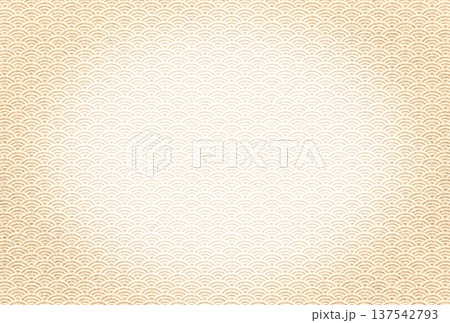 キラキラ輝く繊細な淡い茶色の模様に薄黄色の青海波柄を重ねた背景画像15 137542793