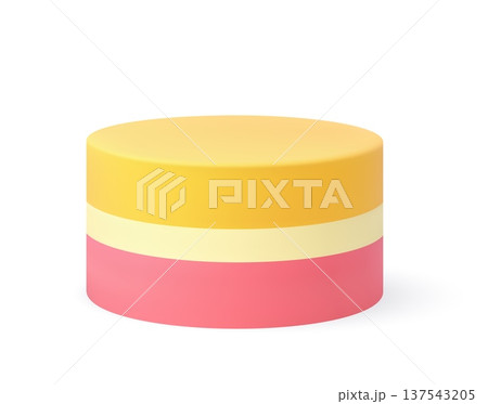 3d Three-layer pastel cake with smooth finish 3d Three-layer pastel cake with smooth finish 137543205