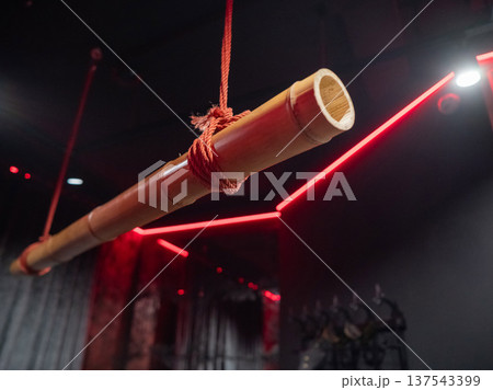 Bamboo stick for shibari. BDSM cross. Bamboo stick for shibari. BDSM cross. 137543399