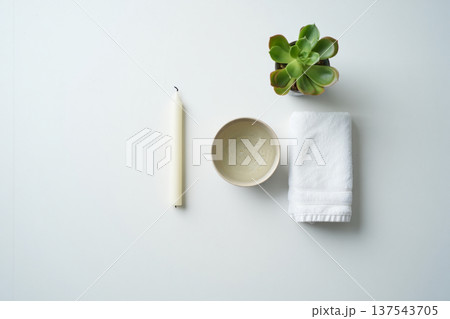 white towel on white background 137543705