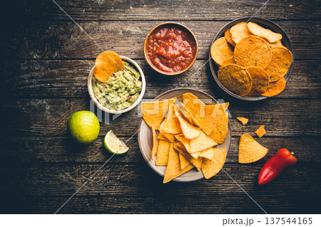 bowl of nachos chips bowl of nachos chips 137544165