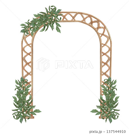 Watercolor illustration Wedding collection Gold metall arch and flowers PNG transparent background Hand drawing Vintage Watercolor illustration Wedding collection Gold metall arch and flowers PNG transparent background Hand drawing Vintage 137544910