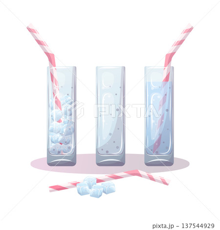 Empty glass, with ice and water Empty glass, with ice and water 137544929