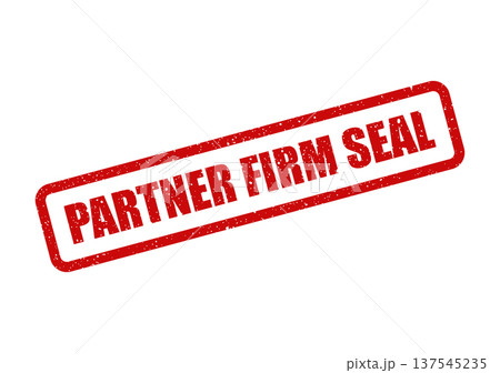 Distressed red rubber stamp imprint displaying the words Partner Firm Seal diagonally for official business verification 137545235