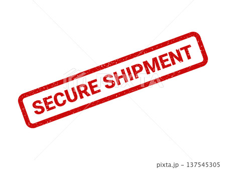 Distressed red rubber stamp vector illustrating the phrase secure shipment for reliable delivery and package transportation safety 137545305