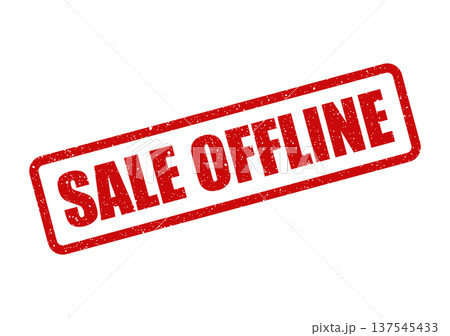 Distressed red rubber stamp with SALE OFFLINE text, indicating an unavailable promotion or ended event 137545433