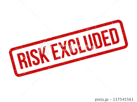 Distressed red stamp marking RISK EXCLUDED signifying removal from consideration or scope of operations 137545561