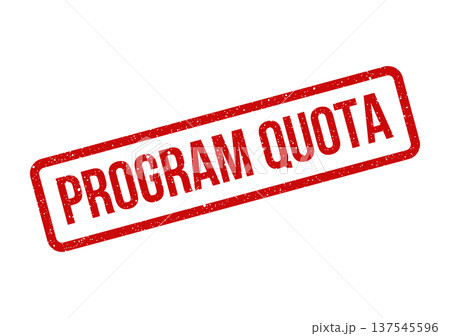 Distressed rubber stamp displaying program quota or required target metric vector illustration 137545596