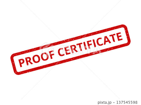 Distressed rubber stamp displaying PROOF CERTIFICATE text, suitable for official documents requiring verifiable credentials or confirmation Distressed rubber stamp displaying PROOF CERTIFICATE text, suitable for official documents requiring verifiable credentials or confirmation 137545598