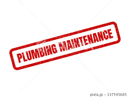 Distressed rubber stamp illustration with text PLUMBING MAINTENANCE for home services and repair concepts 137545685