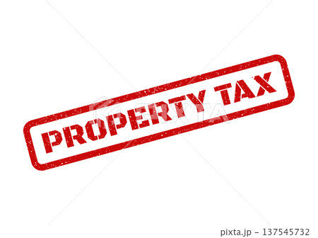 Distressed rubber stamp symbol with Property Tax text for financial documents or taxation related concepts 137545732