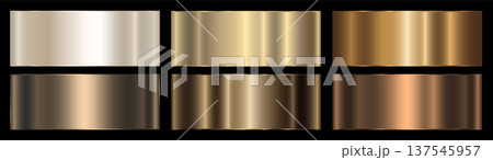 A set of gold and brown gradients with a metallic effect on a dark background. A set of gold and brown gradients with a metallic effect on a dark background. 137545957