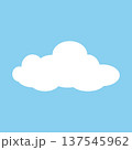 Silhouette of a flat cloud on a blue background. 137545962