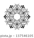 Radial White Pattern in Hexagon Shape. Decorative Design Element. 137546105