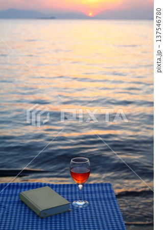 sunset in the aegean sea 137546780