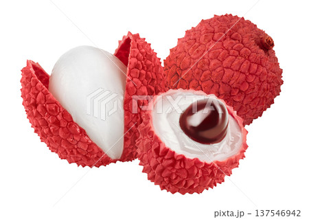 lychee fruit isolated on white background with full depth of field lychee fruit isolated on white background with full depth of field 137546942