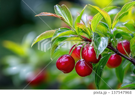 Close up of Dogwood Berries Growing in Garden With Space for Text to Add Details Close up of Dogwood Berries Growing in Garden With Space for Text to Add Details 137547968