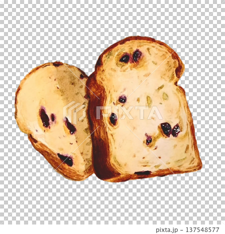 葡萄乾麵包“手繪水彩” 137548577