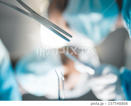 Healthcare, surgery tools and doctors in theatre for operation, emergency or risk with safety ppe at hospital. Medical, wellness and surgeon or professional nurse with metal equipment for injury Healthcare, surgery tools and doctors in theatre for operation, emergency or risk with safety ppe at hospital. Medical, wellness and surgeon or professional nurse with metal equipment for injury 137548808