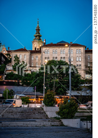 Belgrade skyline at dusk 137548880