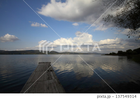 a pier on the lake a pier on the lake 137549314
